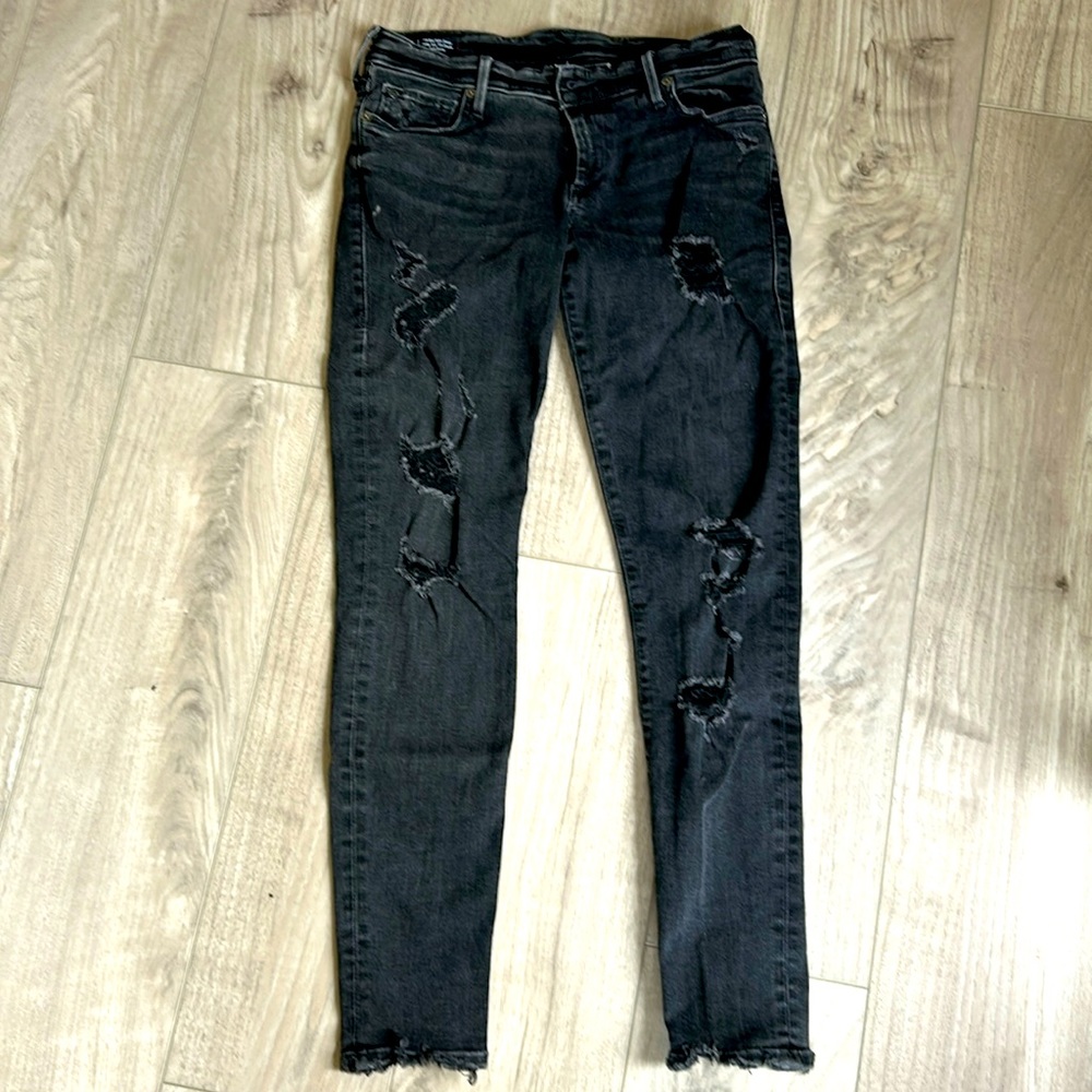 True Religion distressed black skinny jeans size 29
